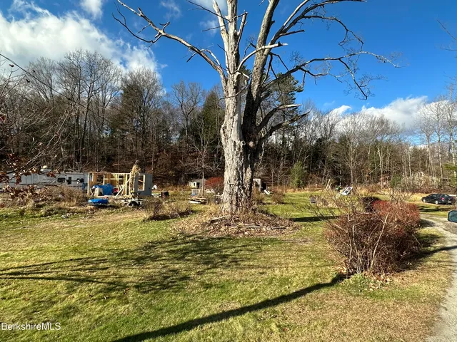 a view of a yard with swimming pool