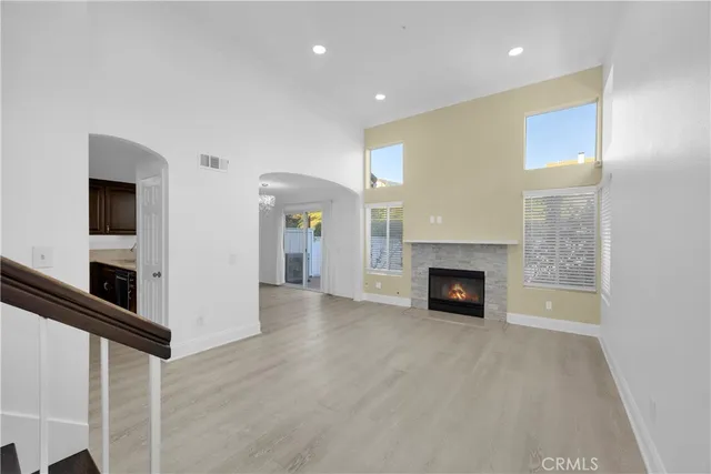 a view of a livingroom with a fireplace