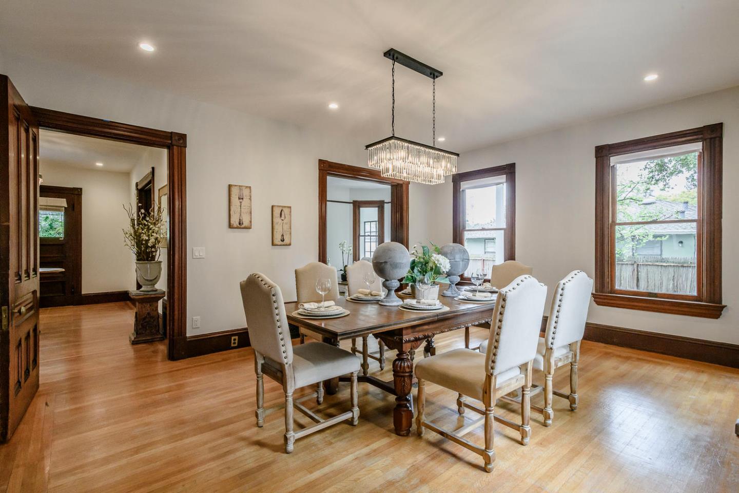 1136 Waverley Street Palo Alto, CA 94301 - Photo 8 of 28 a view of a dining room with furniture window and wooden floor