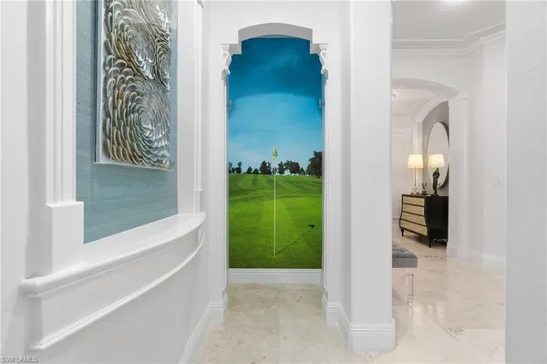 a bathroom with a mirror