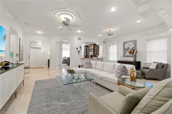 a living room with furniture