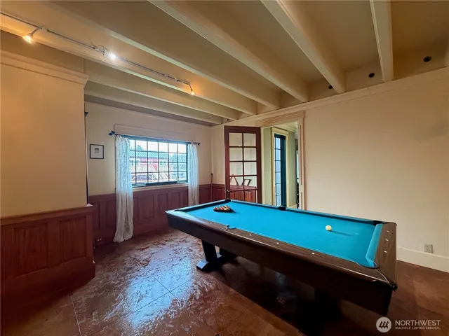 a room with pool table