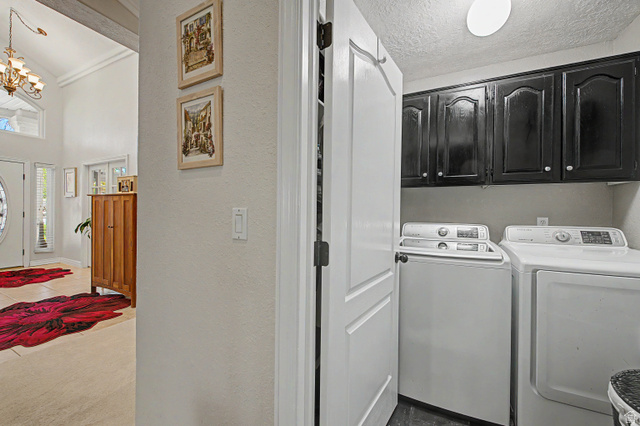 3034 Swiss Drive Santa Clara, UT 84765 - Photo 34 of 59 Dedicated laundry area featuring dark cabinetry, overhead lighting, and wood-finish flooring