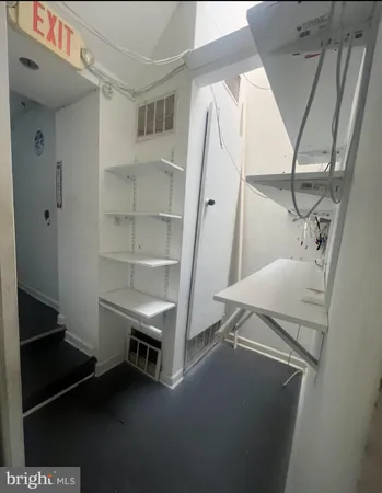a room with storage and utility