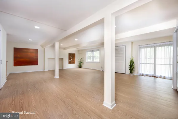 a view of a livingroom with a staircase