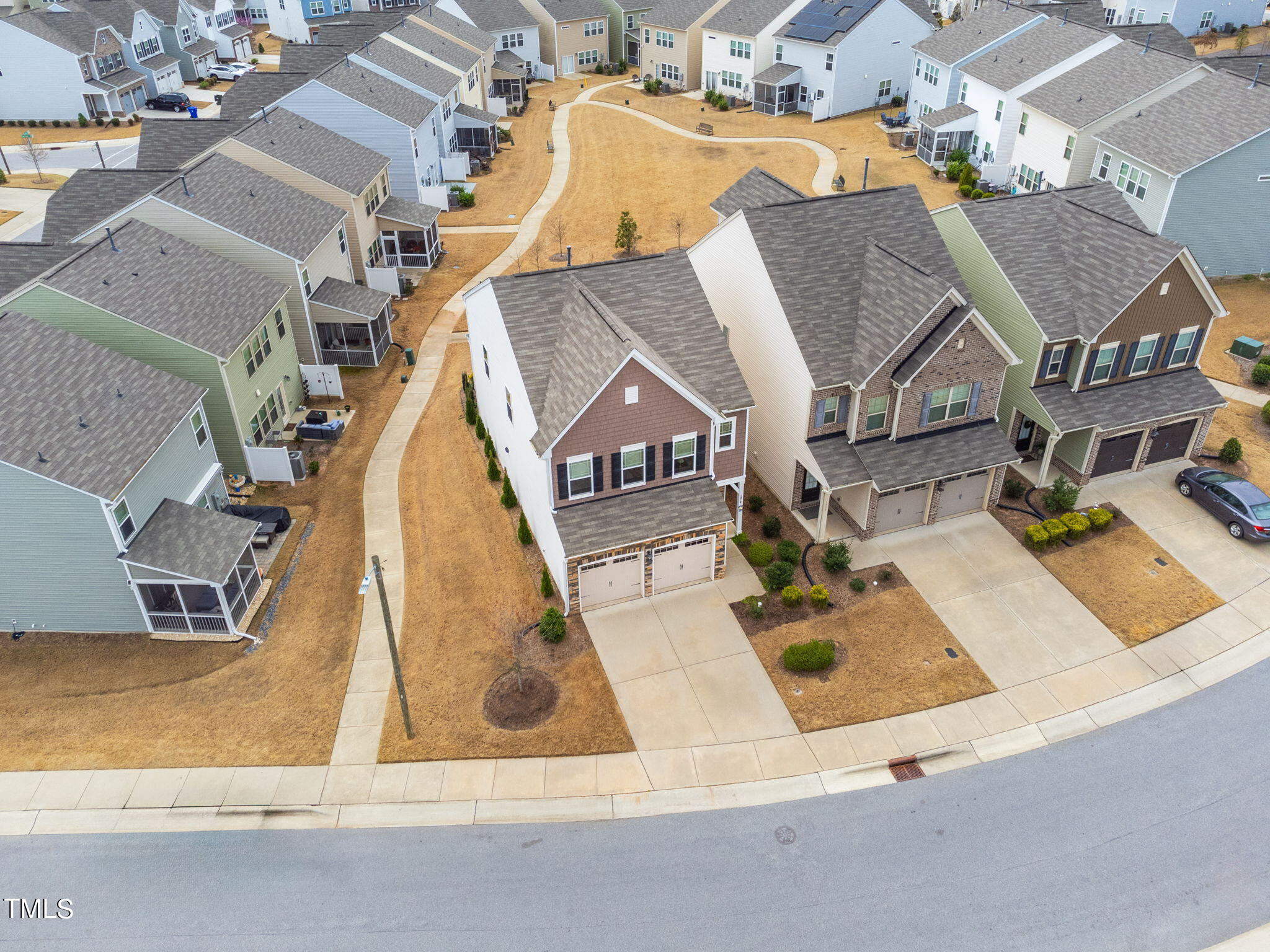 1016 Epiphany Road Morrisville, NC 27560 - Photo 44 of 45 an aerial view of residential houses with street