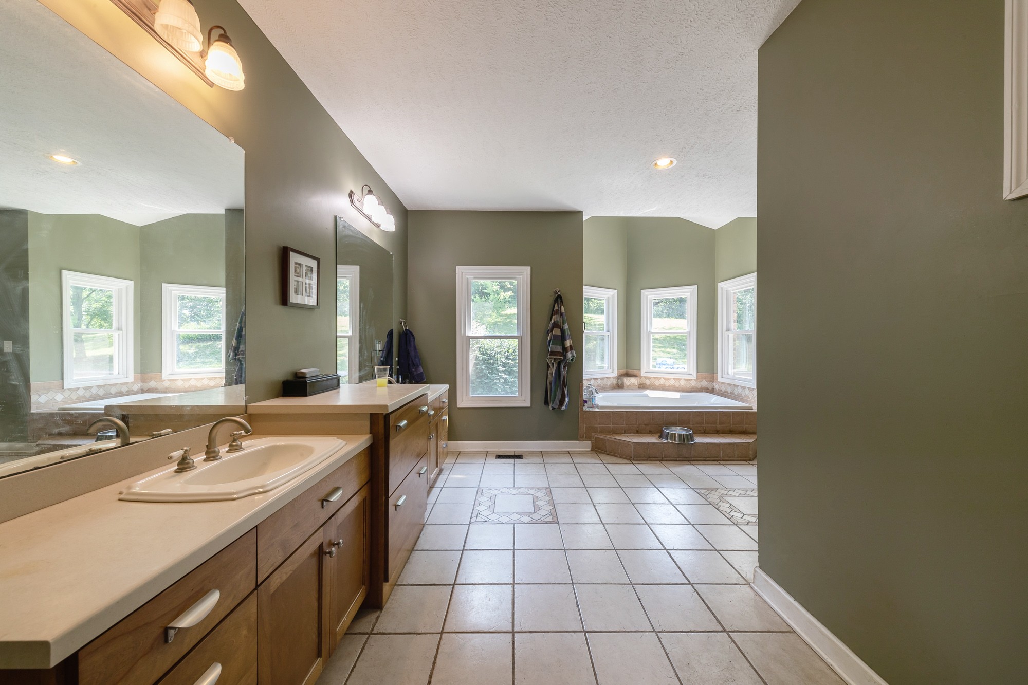 2150 Wilson Hill Road Lewisburg, TN 37091 - Photo 29 of 38 a spacious bathroom with a granite countertop sink a mirror and a bathtub