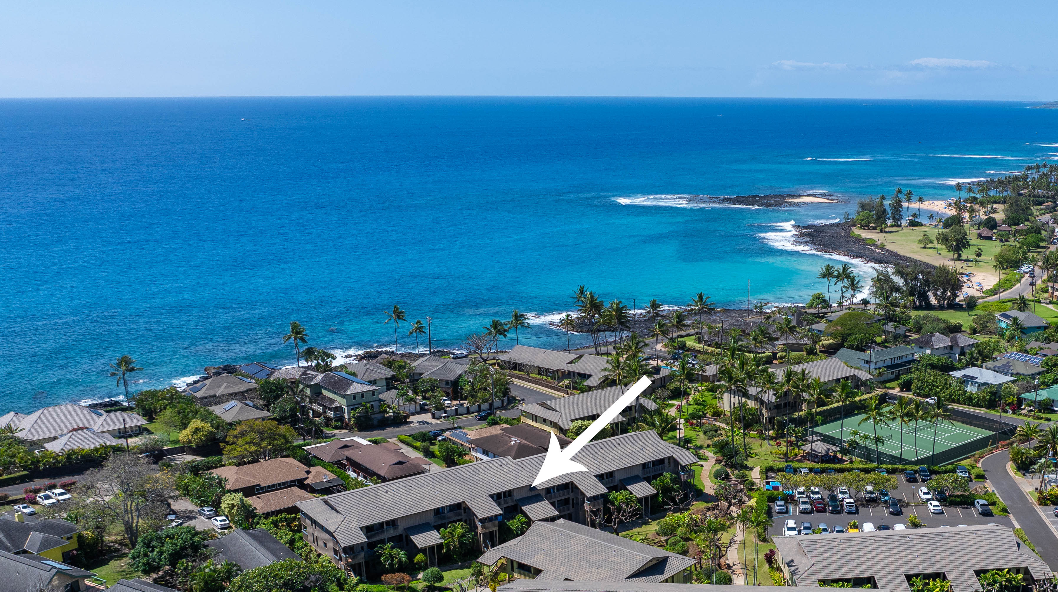 1870 Hoone Road, Unit 522 Koloa, HI 96756 - Photo 14 of 19 an aerial view of multiple house with ocean view