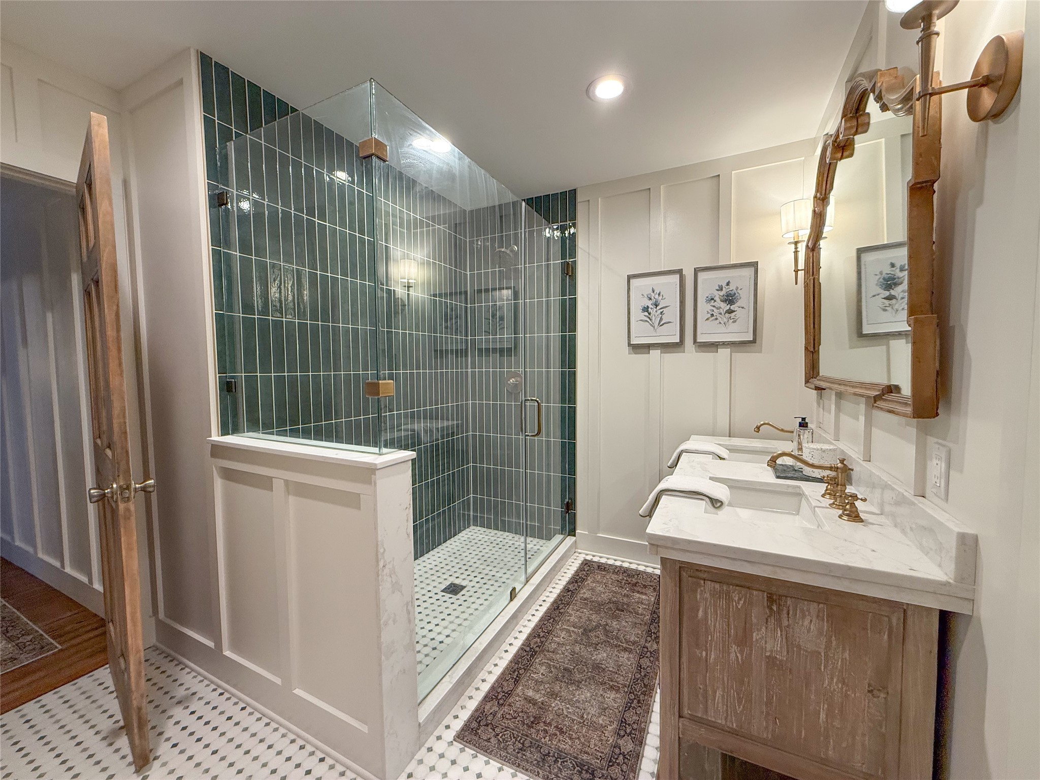 1704 Harrison Road Brenham, TX 77833 - Photo 13 of 34 a bathroom with a sink toilet and shower