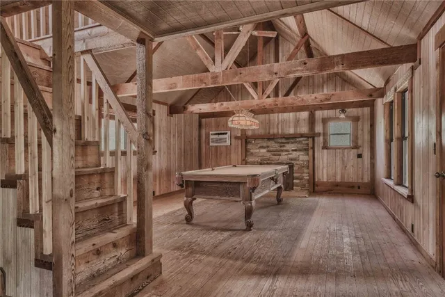 a view of an outdoor space with seating area