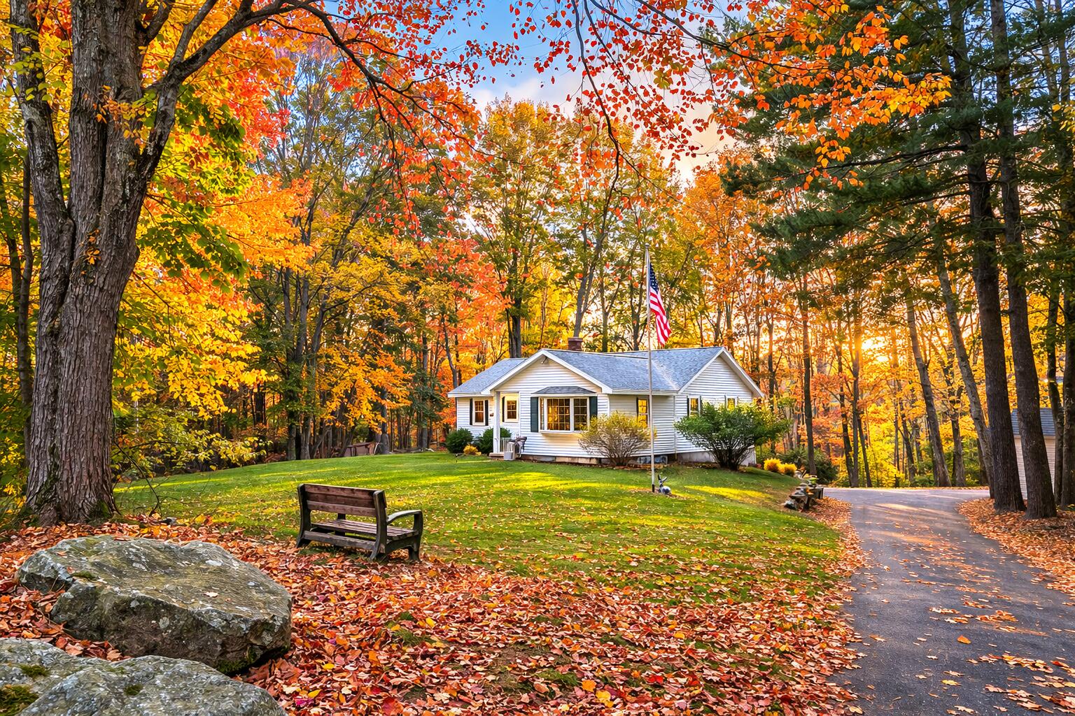 Autumn at Cottage front Autum