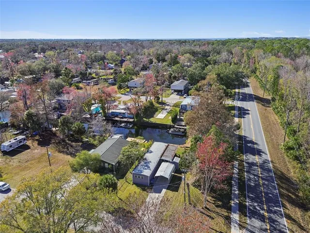 a view of a swimming pool with a garden and plants