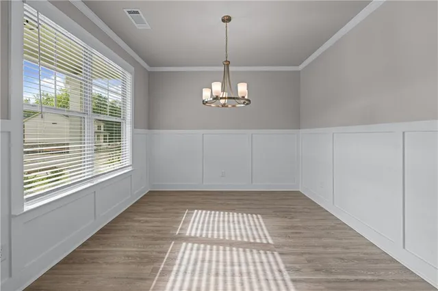 a view of a room with windows