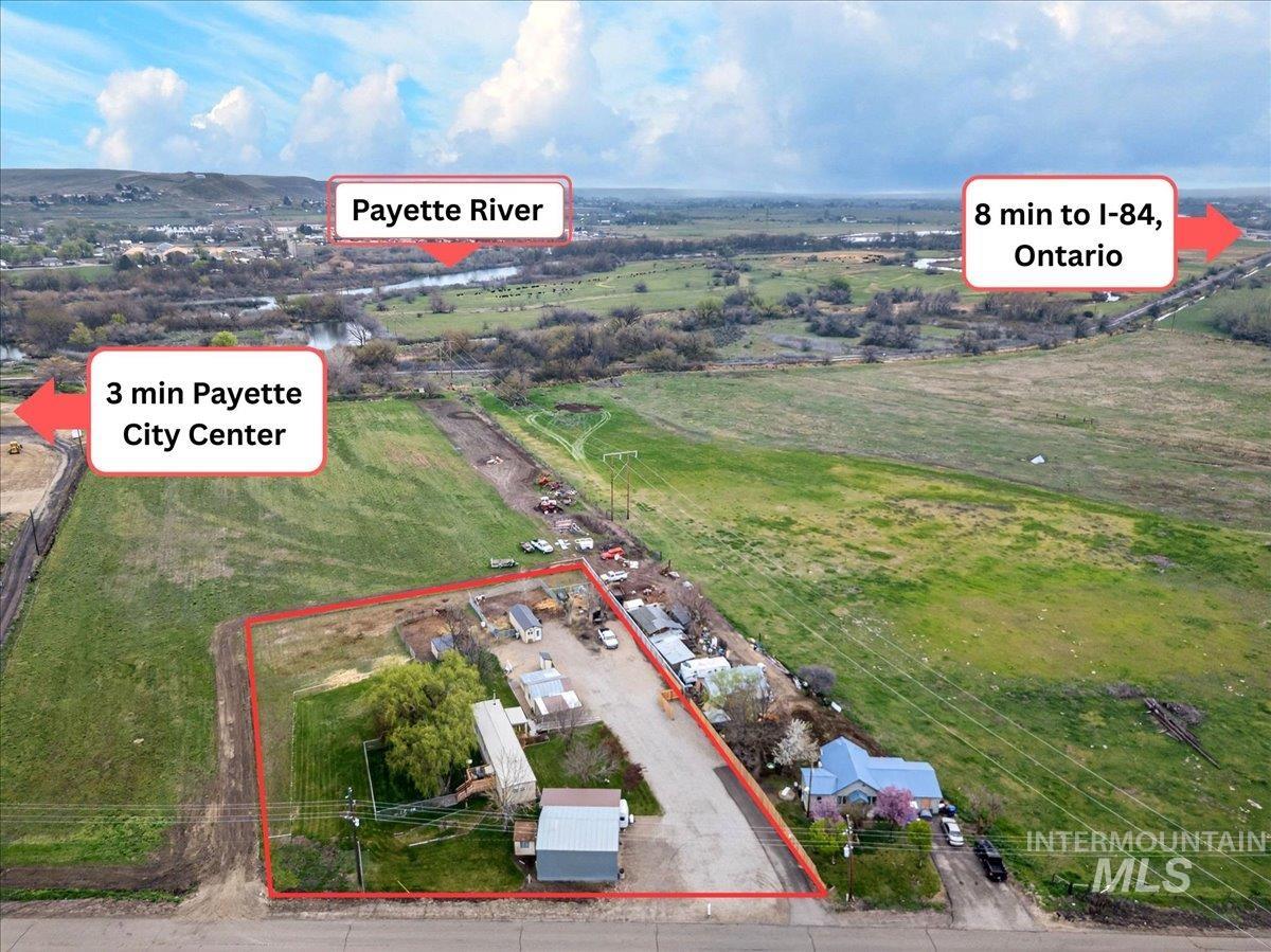9228 Washoe Road Payette, ID 83661 - Photo 48 of 49 Aerial view of sparsely populated area featuring property parcel outlined