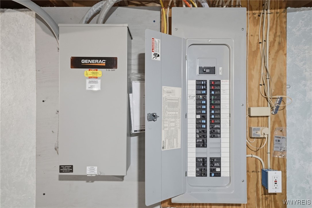 10259 Warner Gulf Road Sardinia, NY 14080 - Photo 33 of 34 Circuit breakers for house and generator (generato