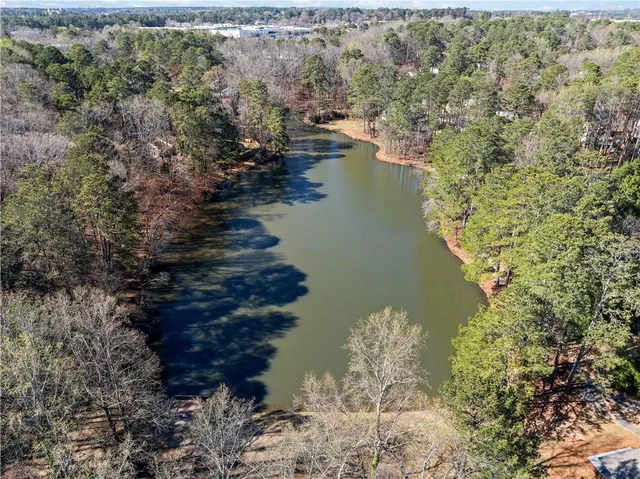 a view of lake with mountain