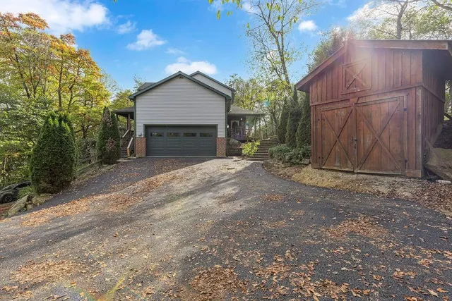 a view of backyard of house