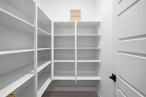 a view of a room with empty racks