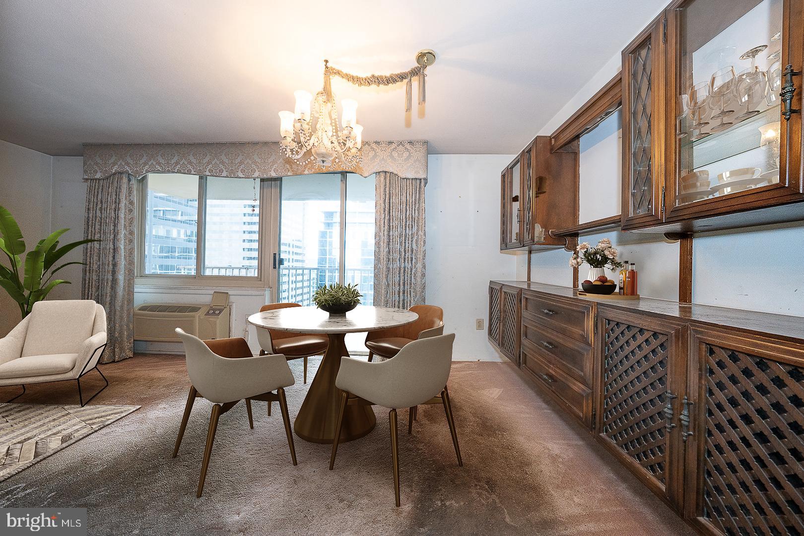 1919 Chestnut Street, Unit 2521 Philadelphia, PA 19103 - Photo 3 of 19 Virtually Staged Dining Area