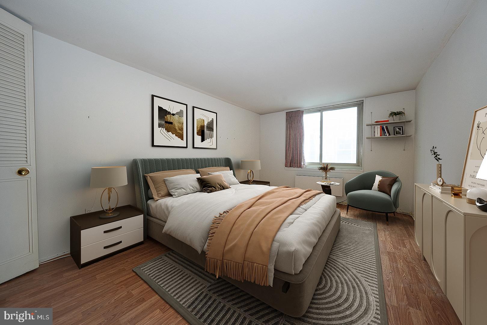 1919 Chestnut Street, Unit 2521 Philadelphia, PA 19103 - Photo 6 of 19 Virtually Staged Bedroom