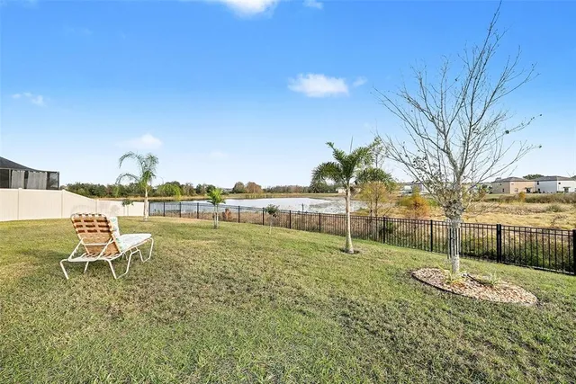 a view of a playground with a slide