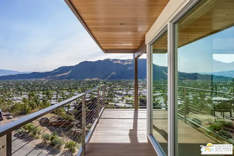a view of city from a balcony