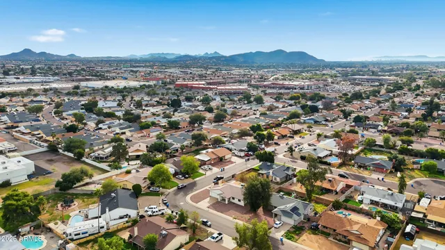 an aerial view of multiple house