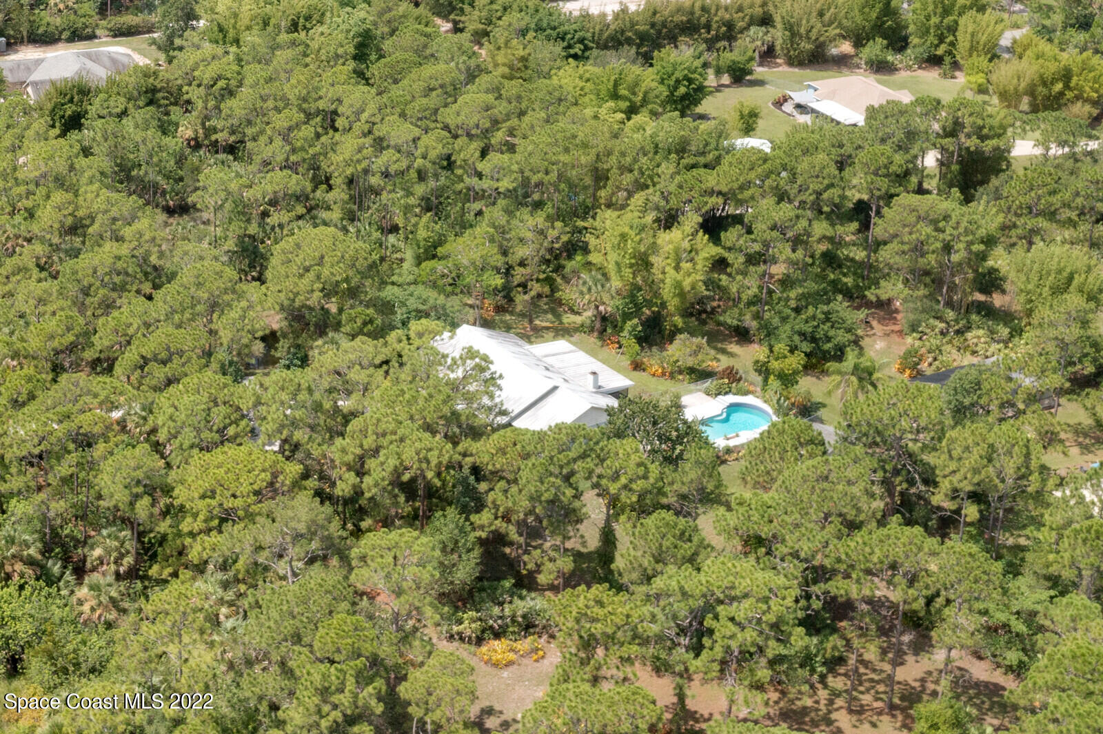 4650 Corey Road Grant Valkaria, FL 32950 - Photo 48 of 56 a view of a big yard with lots of bushes