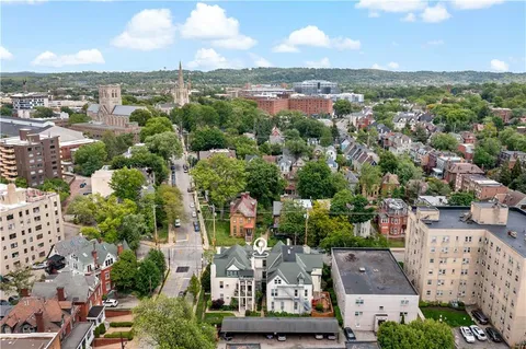 an aerial view of multiple house