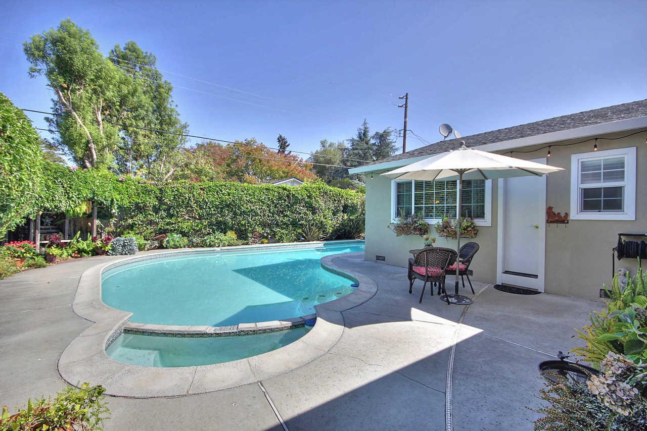 3953 Bucknall Road Campbell, CA 95008 - Photo 26 of 30 a view of a patio with table and chairs and potted plants