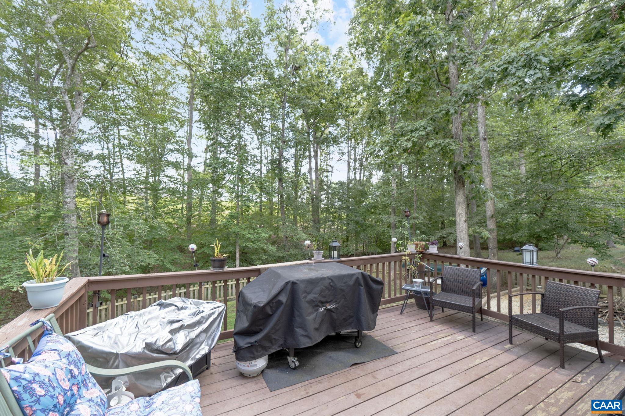 89 Riverside Drive Palmyra, VA 22963 - Photo 28 of 47 a view of deck with furniture and trees around