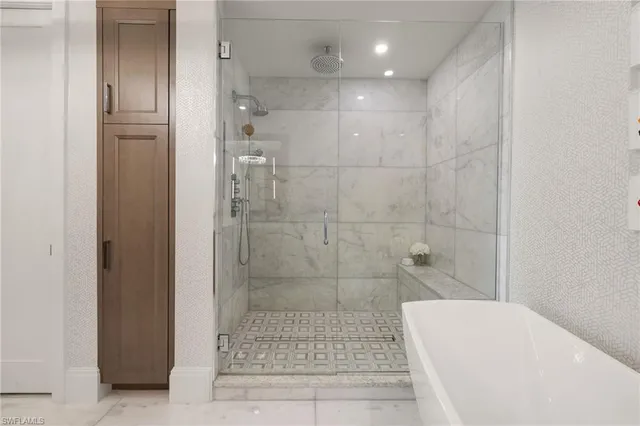 a bathroom with a shower