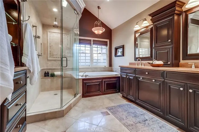 a bathroom with a tub