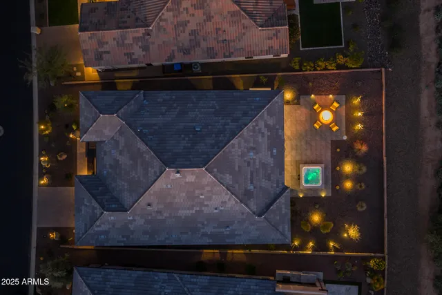 an aerial view of a house having outdoor space