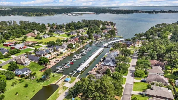a view of a lake with a mountain in the background