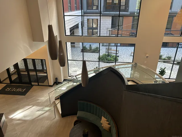 a view of building from a balcony