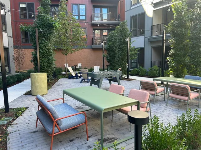 a front view of a building