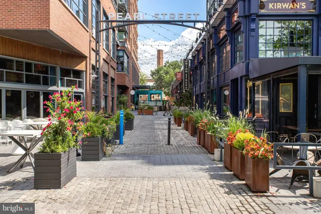 a view of a building with a potted plant
