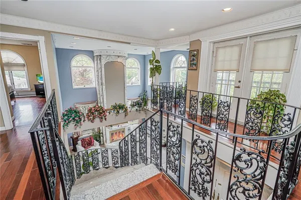a view of a entryway door and balcony