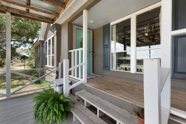 a balcony view with a outdoor space