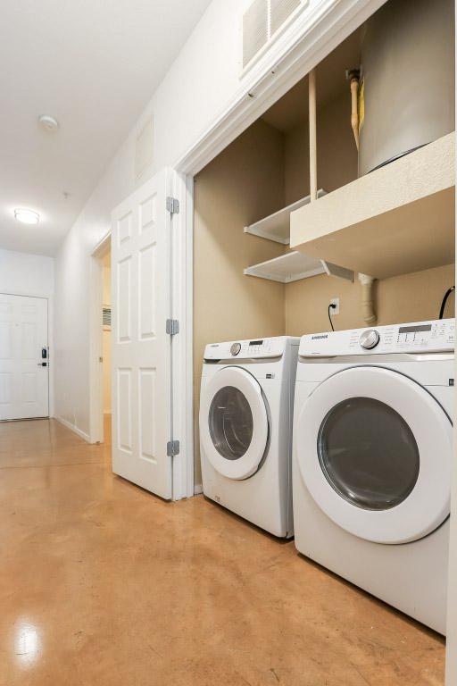 910 West 25th Street, Unit 509 Austin, TX 78705 - Photo 18 of 31 a utility room with dryer and washer