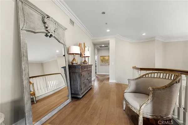 a view of a balcony with furniture
