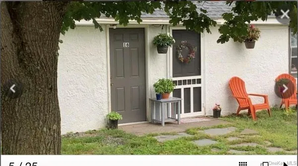 an aerial view of a backyard