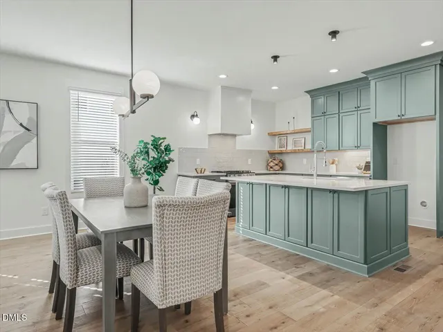 a view of a room with shelves