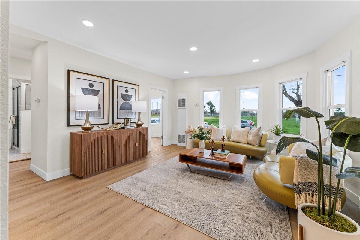 2717 Mabel Street Berkeley, CA 94702 - Photo 2 of 59 Living area featuring light wood-type flooring and recessed lighting