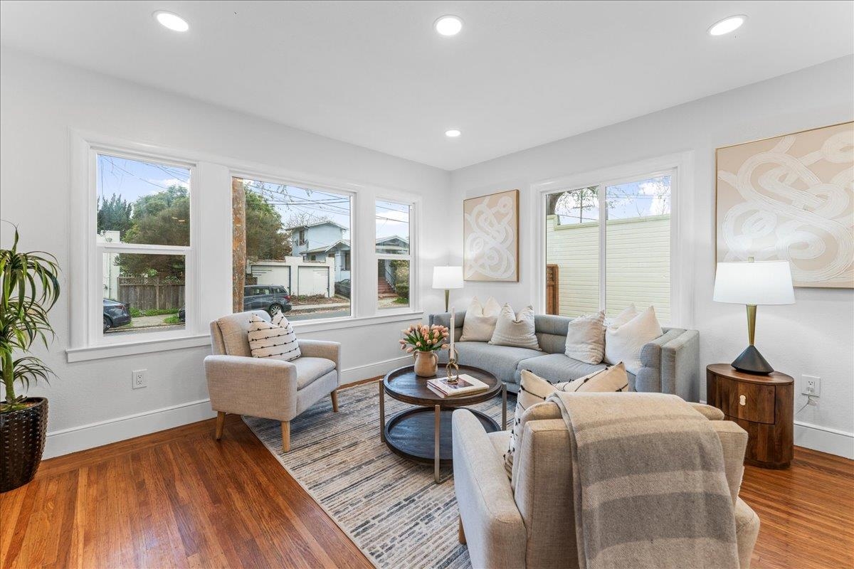 2717 Mabel Street Berkeley, CA 94702 - Photo 25 of 59 Living room featuring wood finished floors and recessed lighting