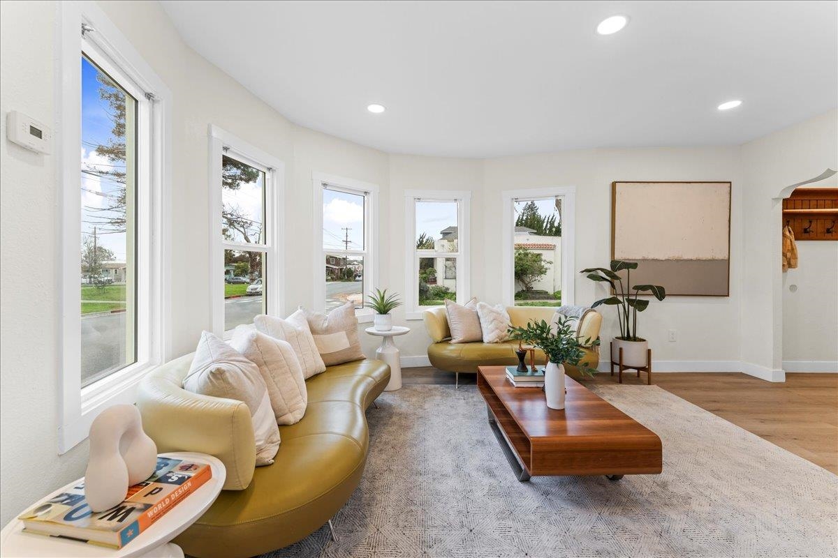 2717 Mabel Street Berkeley, CA 94702 - Photo 6 of 59 Living area with light wood finished floors and recessed lighting
