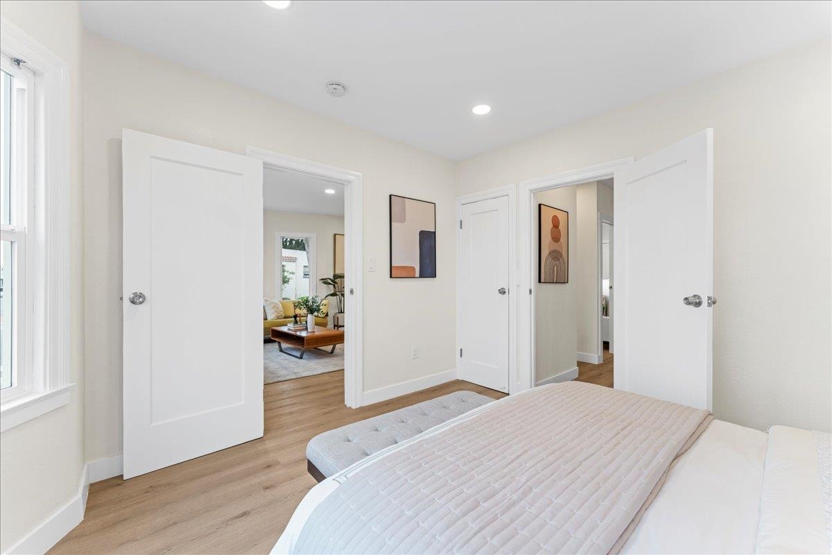 2717 Mabel Street Berkeley, CA 94702 - Photo 9 of 59 Bedroom featuring light wood-type flooring and recessed lighting