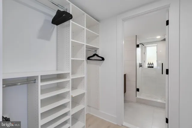 a view of a walk in closet