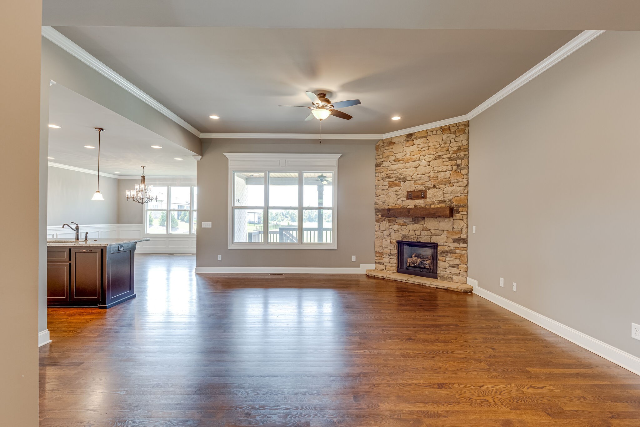 1029 Abbey Rd Way Spring Hill, TN 37174 - Photo 9 of 51 wooden floor in an empty room with a fireplace